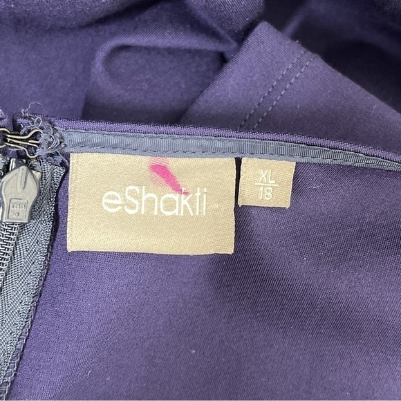 eShakti | Navy 3/4 Sleeve Dress | XL (18) - Picture 4 of 9